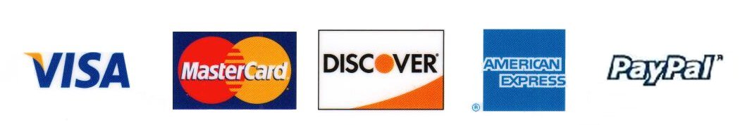 Make payments with PayPal, MasterCard, Visa, Discover, American Express